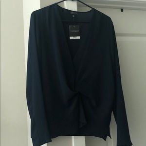 Navy TOPSHOP Blouse